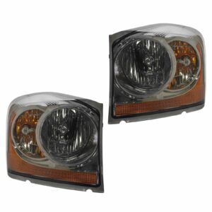 Headlights Headlamps Left & Right Pair Set for 04-05 Dodge Durango