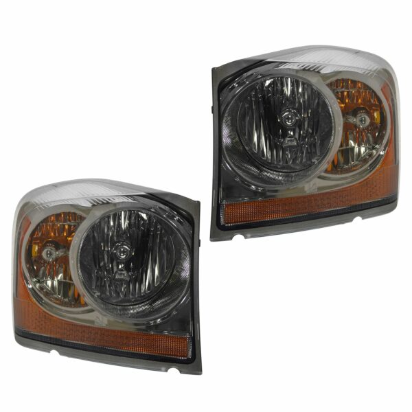 Headlights Headlamps Left & Right Pair Set for 04-05 Dodge Durango
