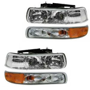 Headlights Parking Lights Performance Set Kit Compatible with Chevy Silverado Suburban Tahoe