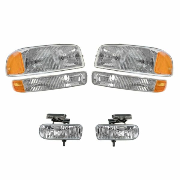 Headlight Headlamp Corner Parking Fog Driving Light Set Kit for GMC Sierra Yukon