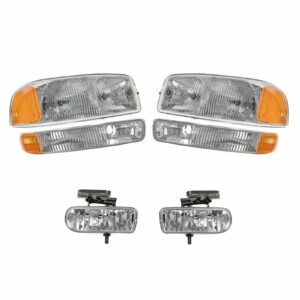 Headlight Headlamp Corner Parking Fog Driving Light Set Kit for GMC Sierra Yukon