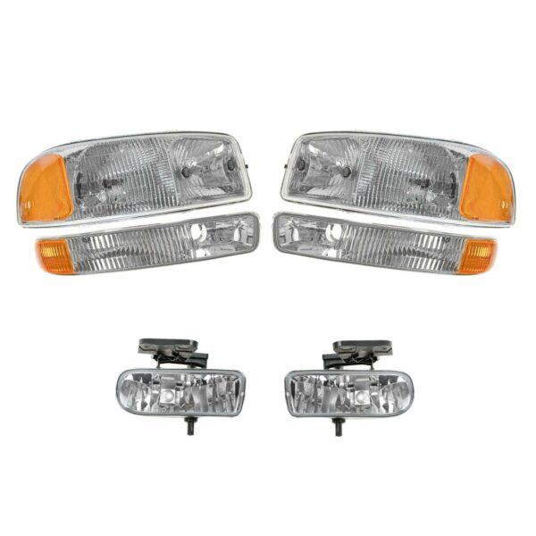 Headlight Headlamp Corner Parking Fog Driving Light Set Kit for GMC Sierra Yukon