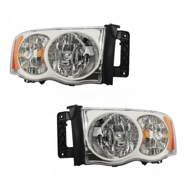 Headlight Set Compatible with 2002-2005 Dodge Ram 1500 2003-2005 Ram 2500 Ram 3500