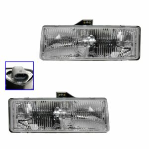 Headlights Headlamps Left & Right Pair Set for 95-05 Chevy Astro GMC Safari
