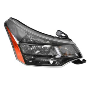 Headlight Headlamp Passenger Side Right RH for 09-11 Focus w/ Black Chrome Trim