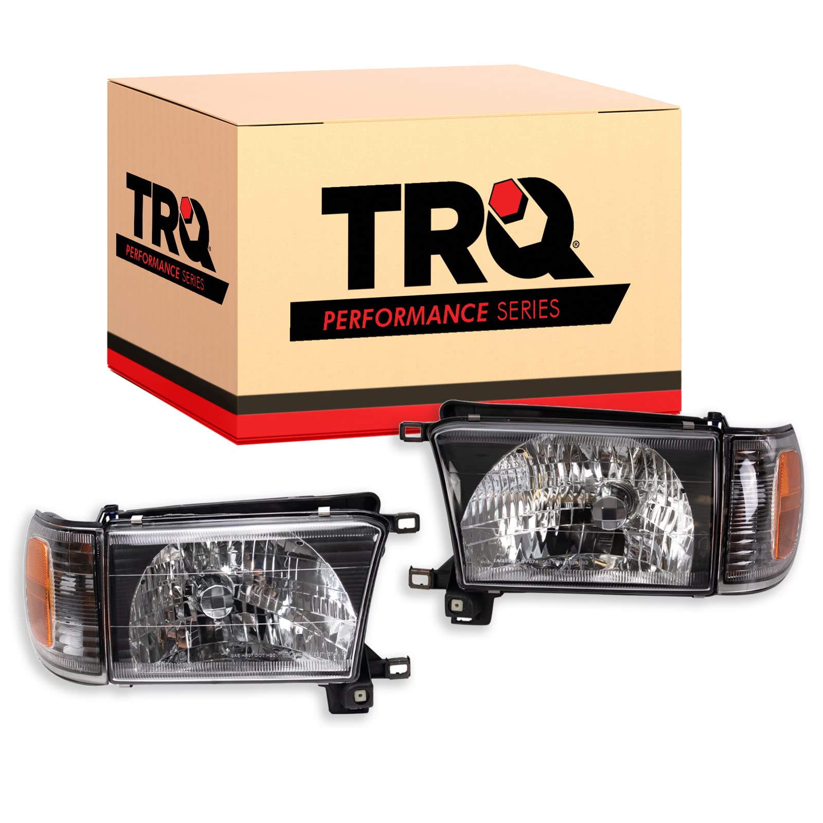 TRQ Performance Headlight Set Compatible with 1999-2002 Toyota 4Runner