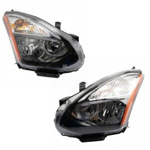 Halogen Headlight Lamp Assembly LH RH Kit Pair for Nissan Rogue Select New