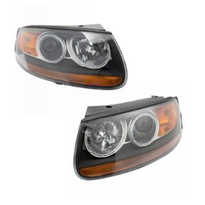Halogen Headlight Assembly Pair LH & RH Sides for Hyundai Santa Fe