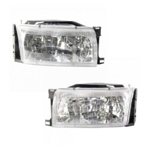 Front Headlights Headlamps Lights Lamps Pair Set For 96-98 Quest Villager