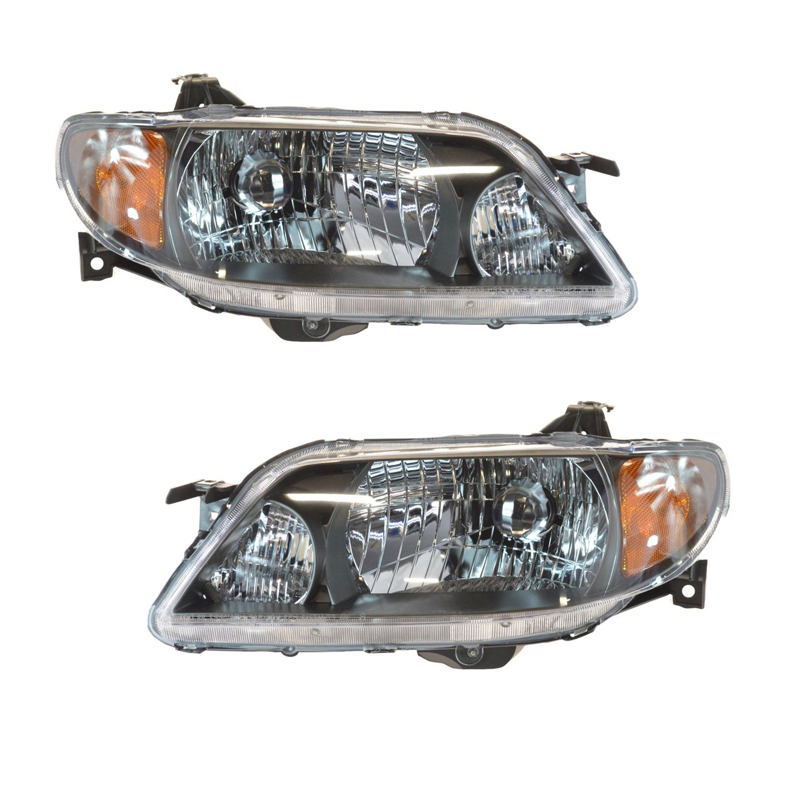 Headlights Headlamps Lamp Pair Set for 01-03 Mazda Protege Sedan