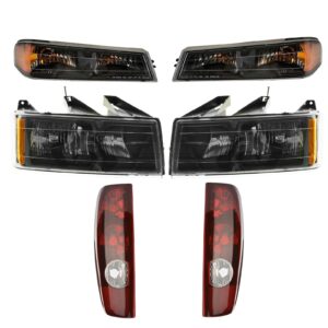 Headlight Parking Light Tail Lamp Kit Set of 6 for 04-12 Colorado Canyon Truck