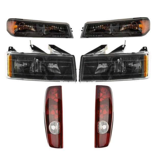 Headlight Parking Light Tail Lamp Kit Set of 6 for 04-12 Colorado Canyon Truck