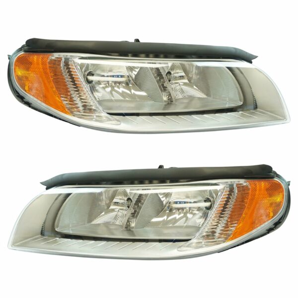 Halogen Headlight Lamp Assembly Pair Driver & Passenger Set for Volvo V70 S80