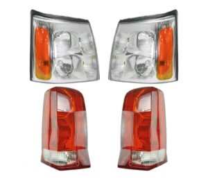 Headlight Tail Light Lamp Front Rear LH RH Kit Set for 02-06 Cadillac Escalade