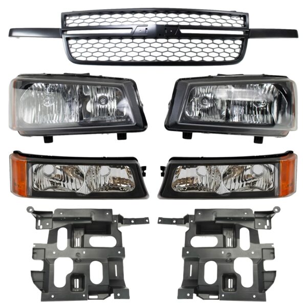 Grille Headlights Parking Lights Bracket For 03-07 Chevy Avalanche Silverado