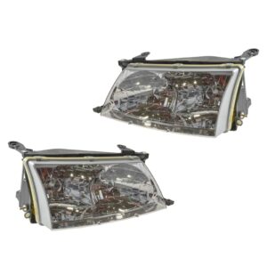 Headlights Headlamps Left & Right Pair Set for 98-99 Toyota Avalon