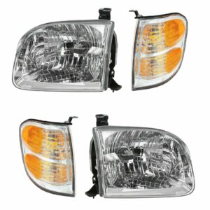 Headlights & Parking Corner Lights Left & Right Kit Set for Tundra Sequoia