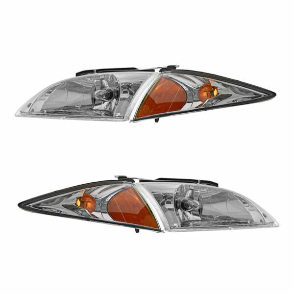 Headlights & Parking Corner Lights Left & Right Kit Set for 00-02 Chevy Cavalier