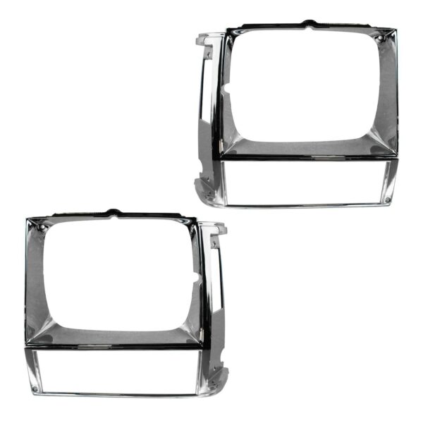 Headlight Lamp Bezel Trim Chrome Left & Right Pair Set for Jeep Cherokee