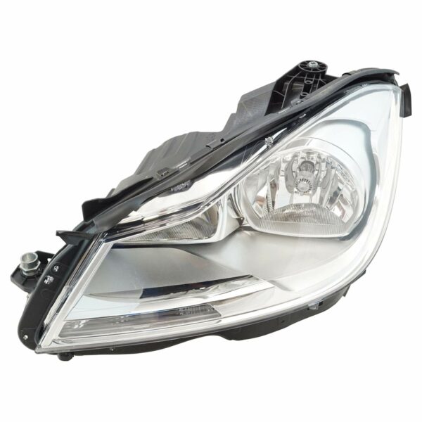 Halogen Headlight Headlamp Chrome Bezel Driver Side LH LF Compatible with Mercedes C-Class