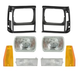 8pc Lighting Kit Headlights w/ Bezels Parking & Corner Lights for Cherokee
