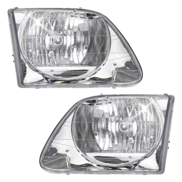 Headlight Set Compatible with 2001-2003 Ford F-150 2004 F-150 Heritage