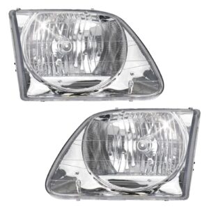 Headlight Set Compatible with 2001-2003 Ford F-150 2004 F-150 Heritage