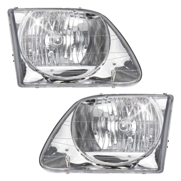 Headlight Set Compatible with 2001-2003 Ford F-150 2004 F-150 Heritage