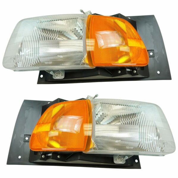 Headlight Lamp w/ Parking Light Assembly Pair Sides Compatible with Sterling Truck
