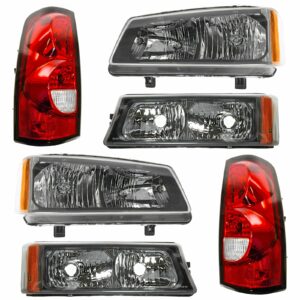 Headlight Parking Light Tail Lamp Kit Set of 6 for 04 Chevy Silverado Truck