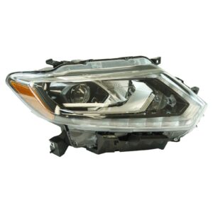 Halogen Headlight Lamp RH RF Passenger Side Compatible With Nissan Rogue SUV