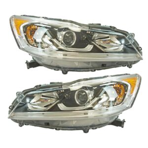 Halogen Headlight Lamp Assembly LH RH Pair for Honda Accord EX EX-L Sedan