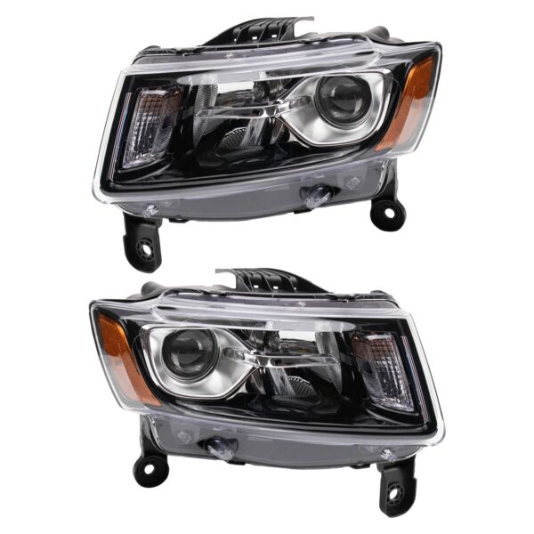 Headlight Set Fits 2014-2016 Jeep Grand Cherokee
