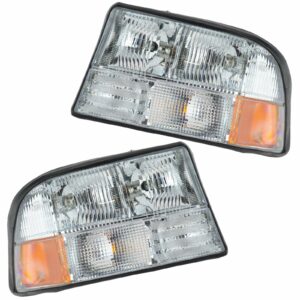 Headlights Headlamps Left LH & Right RH Pair Set for Jimmy S-15 Sonoma Bravada
