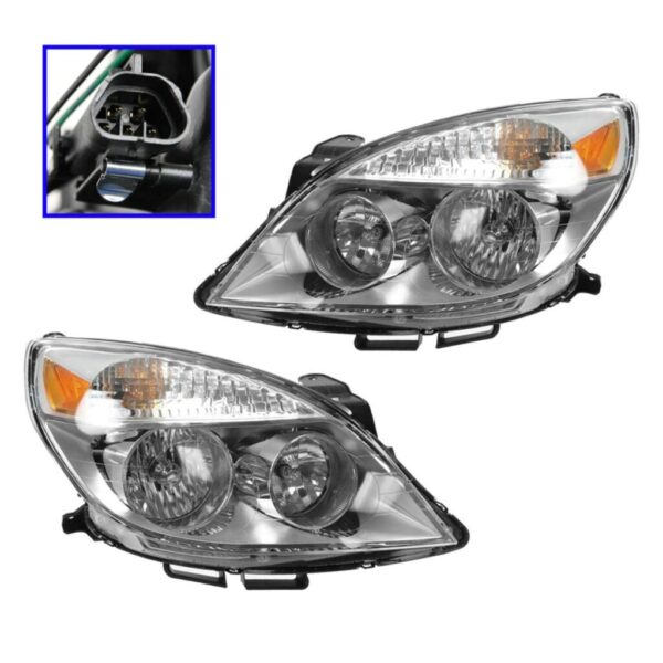 Headlight Headlamp Left & Right Pair Set of 2 Kit for 07-09 Aura