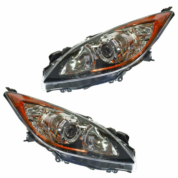 Halogen Front Headlight Headlamp Light Lamp Pair Set for 10-13 Mazda3 Mazda 3