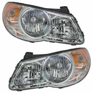 Headlight Lamp Driver Left LH & Passenger Right RH Pair Set Fits 07-10 Elantra