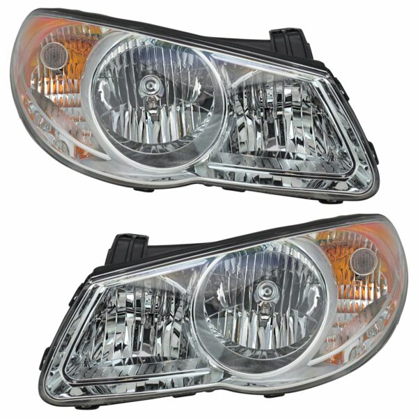 Headlight Lamp Driver Left LH & Passenger Right RH Pair Set Fits 07-10 Elantra