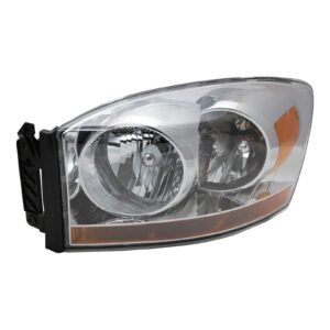 Headlight with Chrome Bezel and Amber Bar LH Left Driver for 06-08 Dodge Ram