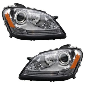 Headlight Set Compatible with 2007 Mercedes-Benz ML320 2006-2007 ML350 ML500 ML63 AMG