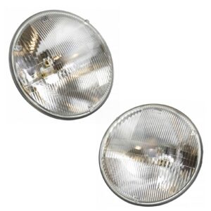 TRQ Round Headlight Headlamp Sealed Dual Beam Pair for Chevy GMC Dodge Ford
