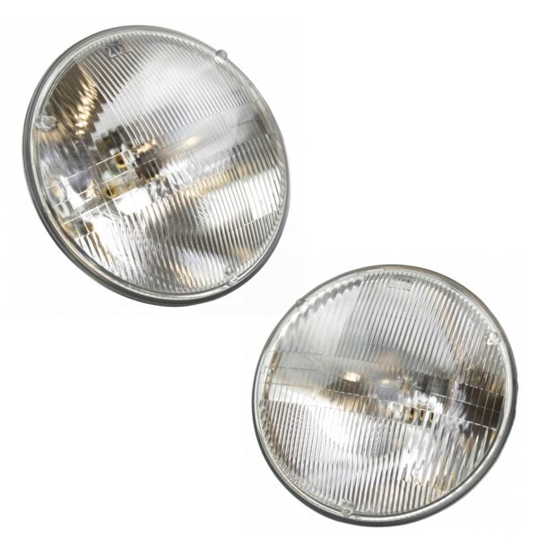 TRQ Round Headlight Headlamp Sealed Dual Beam Pair for Chevy GMC Dodge Ford