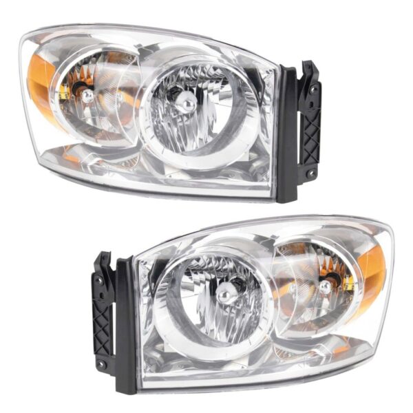 Headlight Set Fits 2007-2008 Dodge Ram 1500 2007-2009 Ram 2500 Ram 3500