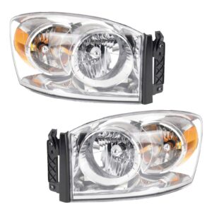 Headlight Set Fits 2007-2008 Dodge Ram 1500 2007-2009 Ram 2500 Ram 3500
