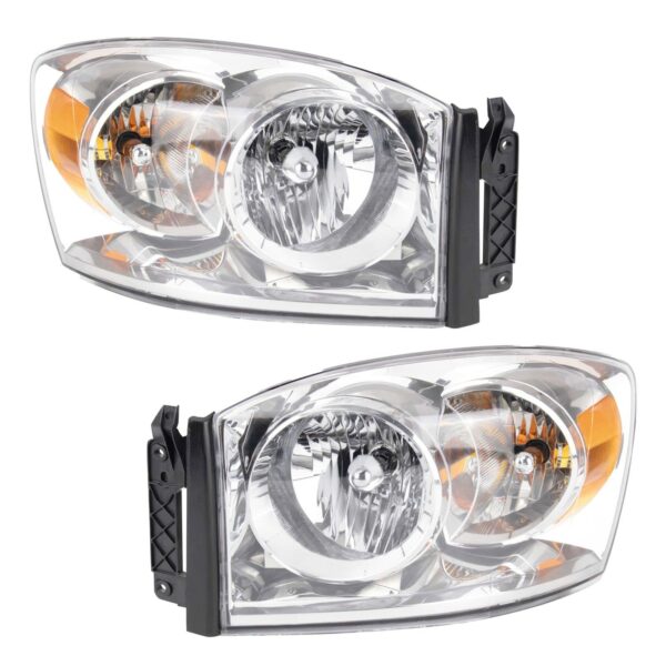 Headlight Set Fits 2007-2008 Dodge Ram 1500 2007-2009 Ram 2500 Ram 3500