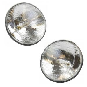 TRQ Round Sealed High Beam Headlight Headlamp Pair for Chevy GMC Ford Dodge