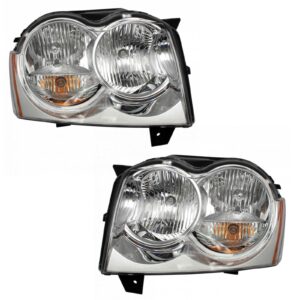 Headlights Headlamps Pair Set for 05 Jeep Grand Cherokee