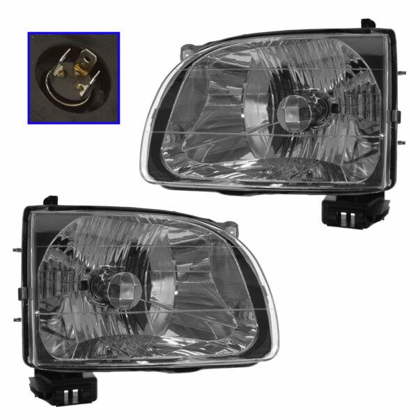 Headlights Headlamps Left & Right Pair Set for 01-04 Tacoma Pickup Truck