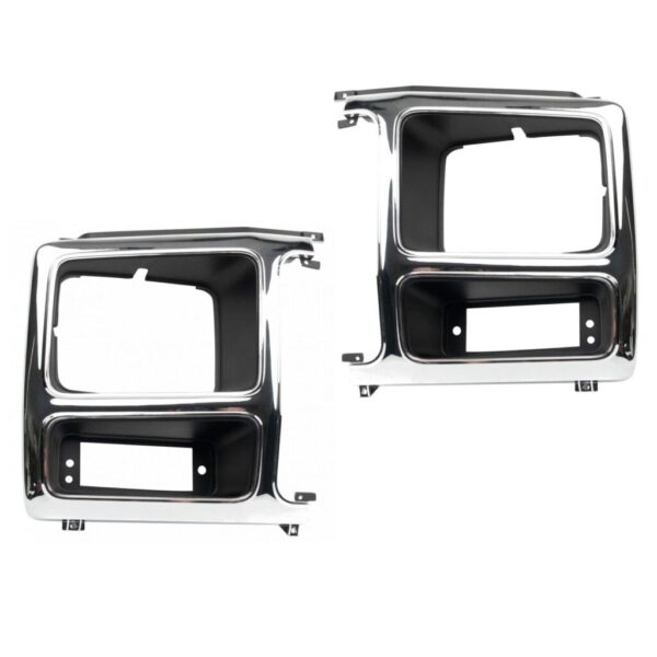 2pc Headlight lamp Bezel Set Chrome LH & RH Sides for 80-86 Ford Bronco F150