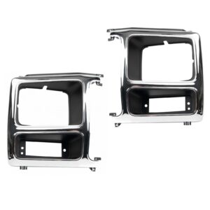 2pc Headlight lamp Bezel Set Chrome LH & RH Sides for 80-86 Ford Bronco F150